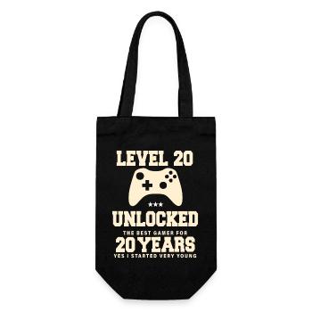 Level 20 Vintage Retro Vintage Birthday - Gift Bag for Bottles - black - Front