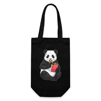 Panda Pommes frites - Geschenkbeutel für Flaschen - Schwarz - Vorne