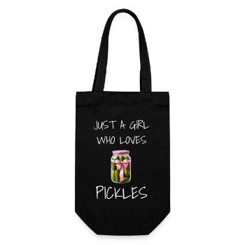 Just A Girl Who Loves Pickles - Pickle Lover - Geschenkbeutel für Flaschen - Schwarz - Vorne