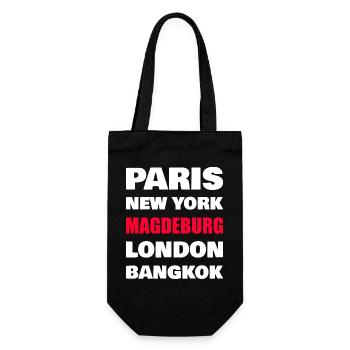 Magdeburg Stadt  - Geschenkbeutel für Flaschen - Schwarz - Vorne