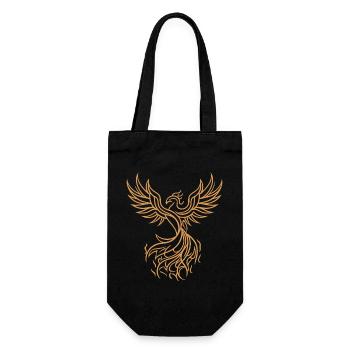 Phénix mythique oiseau de feu ascendant Art tribal - Sac à bouteille - noir - Devant