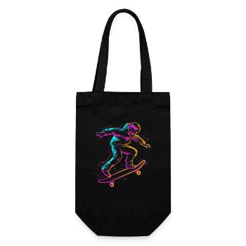Cartoon Skateboarder Drawing - Gift Bag for Bottles - black - Front