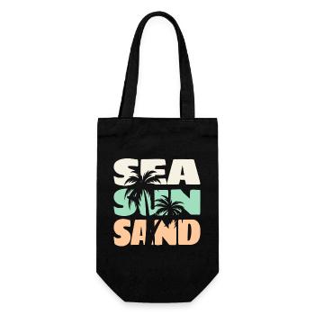 Mer Soleil Sable Plage Palmiers Ambiance d’été T-shirt - Sac à bouteille - noir - Devant