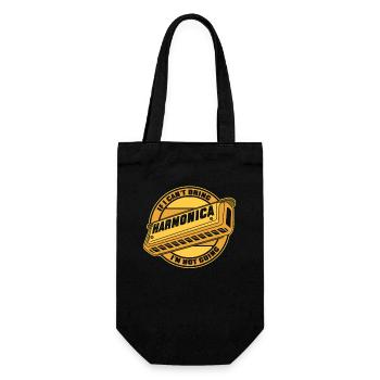 If I Can't Bring Harmonica I'm Not Going - Gift Bag for Bottles - black - Front