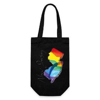 New Jersey (United States) | Real Flag | LGBTQIA+ Script - Gift Bag for Bottles - black - Front