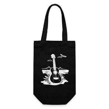 Ukulele Skizze - Geschenkbeutel für Flaschen - Schwarz - Vorne
