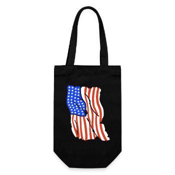 Amerikanische Flagge 4. Juli Patriotisch - Geschenkbeutel für Flaschen - Schwarz - Vorne