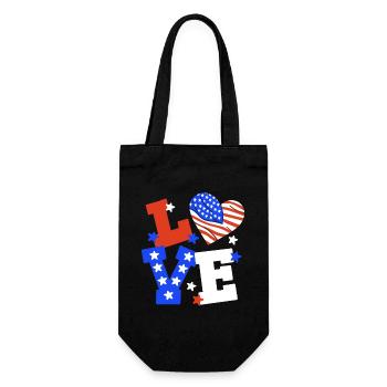 4. Juli USA Flagge - Geschenkbeutel für Flaschen - Schwarz - Vorne