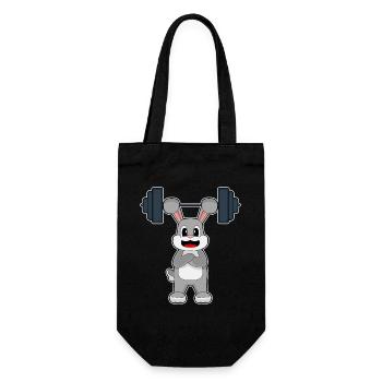Bunny Bodybuilder Barbell Bodybuilding - Gift Bag for Bottles - black - Front