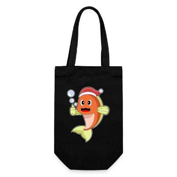 Chapeau de Noël Poisson Noël - Sac à bouteille - noir - Devant
