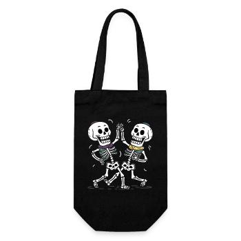 Couples de squelettes dansants avec des foulards colorés - Sac à bouteille - noir - Devant