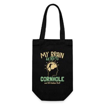 Mon cerveau est à 95% Cornhole Boards Bean Bag Game - Sac à bouteille - noir - Devant