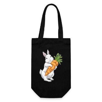 Rabbit Carrot - Gift Bag for Bottles - black - Front