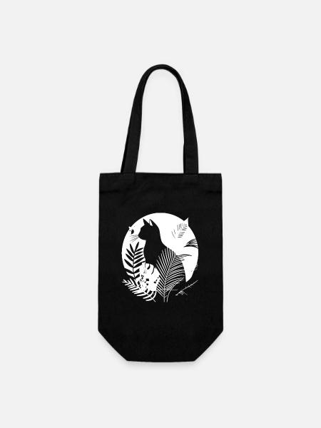 Katzen Illustration - Geschenkbeutel für Flaschen - Schwarz