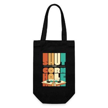 Halt deine Cornhole Spielbretter Sitzsack Cornhole - Geschenkbeutel für Flaschen - Schwarz - Vorne