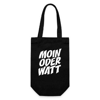 Moin or Watt Ruhrgebiet Ruhrpott Hamburg Moin - Gift Bag for Bottles - black - Front