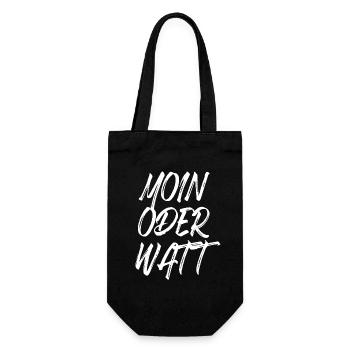 Moin or Watt Ruhrgebiet Ruhrpott Hamburg Moin - Gift Bag for Bottles - black - Front