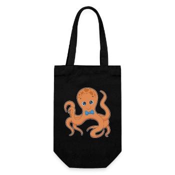 Octopus Bow Tie - Gift Bag for Bottles - black - Front