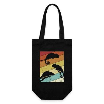 Panthère voilée rétro Chamaeleonidae amoureuse - Sac à bouteille - noir - Devant