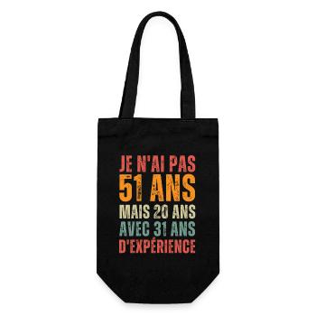 Cadeau Pour Un Anniversaire De 51 Ans - Sac à bouteille - noir - Devant
