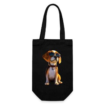 Beagle Welpe Beagles Süßer Hund English Beagle - Geschenkbeutel für Flaschen - Schwarz - Vorne