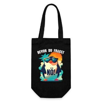 Before you ask: Nope! Funny Penguin Sarcasm - Gift Bag for Bottles - black - Front