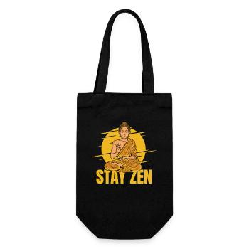 Stay Zen Buddhist Statue Symbol Priest Buddhism - Gift Bag for Bottles - black - Front