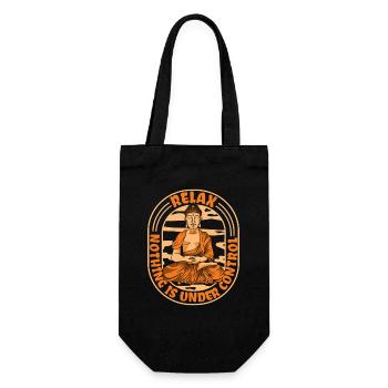 Relax Nothing Is Under Control Buddhist Statue - Gift Bag for Bottles - black - Front