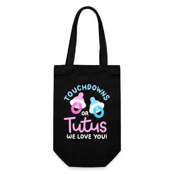 Touchdowns oder Tutus für Gender-Reveal-Partys - Geschenkbeutel für Flaschen - Schwarz - Vorne