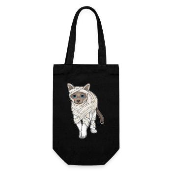Chat siamois Halloween Momie - Sac à bouteille - noir - Devant