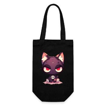 Poupée Chat Goth E-Girl Chat Grunge Cadeau - Sac à bouteille - noir - Devant