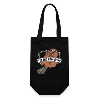Ich bin der Damm Eurasischer Castor canadensis Biber - Geschenkbeutel für Flaschen - Schwarz - Vorne