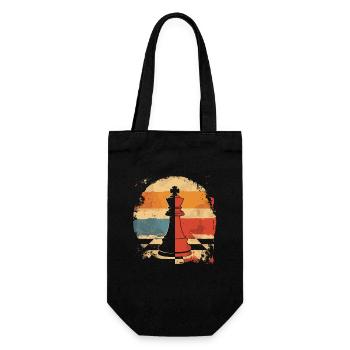 Chess piece Retrowave - Gift Bag for Bottles - black - Front