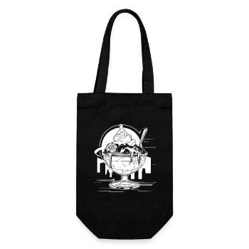 Sundae à la crème glacée graphique - Sac à bouteille - noir - Devant