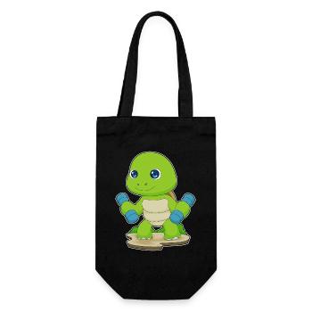 Tortue Bodybuilder Haltères Musculation - Sac à bouteille - noir - Devant