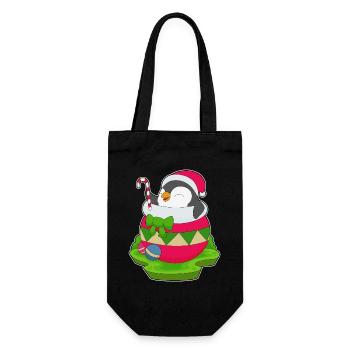 Pingouin Canne de Noël - Sac à bouteille - noir - Devant