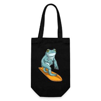 Frog Surfing Surfboard Summer - Gift Bag for Bottles - black - Front