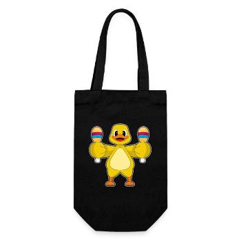 Ente Musiker Rassel Musik - Geschenkbeutel für Flaschen - Schwarz - Vorne