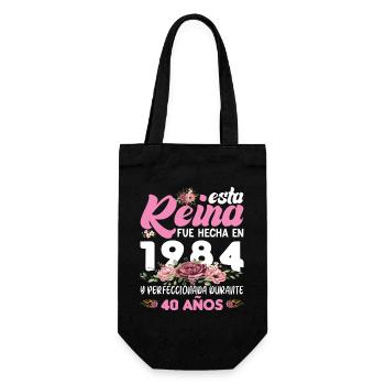 40 Jahre Geburtstagsgeschenk Frau aus dem Jahr 1984 - Geschenkbeutel für Flaschen - Schwarz - Vorne