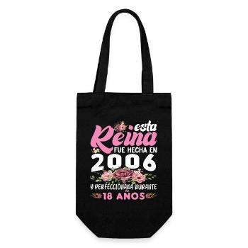 18 Jahre altes Geburtstagsgeschenk Frau Made in 2006 - Geschenkbeutel für Flaschen - Schwarz - Vorne