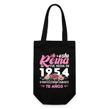 Cadeau d’anniversaire 70 ans femme Fabriqué en 1954 - Sac à bouteille - noir - Devant