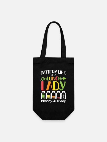 battery life of lunch lady - Geschenkbeutel für Flaschen - Schwarz