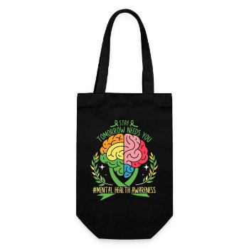 Un cerveau coloré pour la santé mentale - Sac à bouteille - noir - Devant