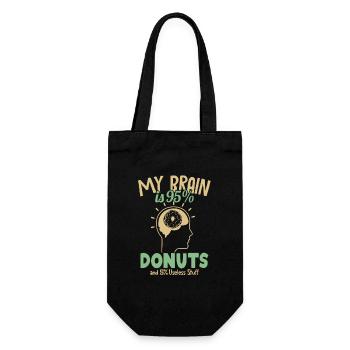 Mon cerveau est composé à 95% de beignets Donuts Doughnut Maker Glazed - Sac à bouteille - noir - Devant