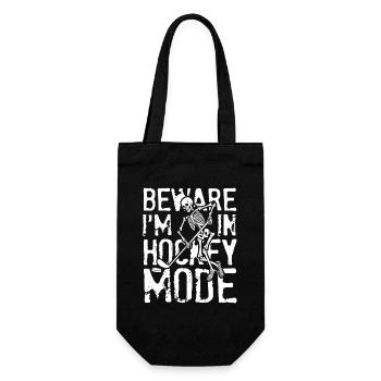 Beware I m In Hockey Mode - Geschenkbeutel für Flaschen - Schwarz - Vorne