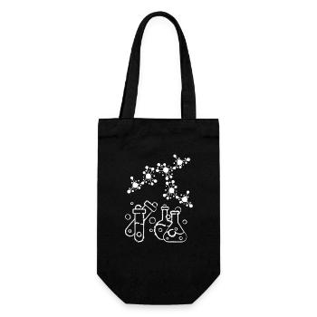 Chemistry Doodle Test Tube Art - Gift Bag for Bottles - black - Front