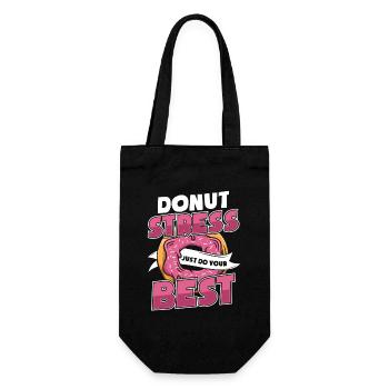 Donut-Stress mach einfach dein Bestes Donut-glasiert - Geschenkbeutel für Flaschen - Schwarz - Vorne