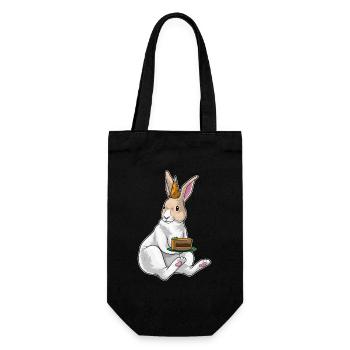 Gâteau d’anniversaire lapin - Sac à bouteille - noir - Devant