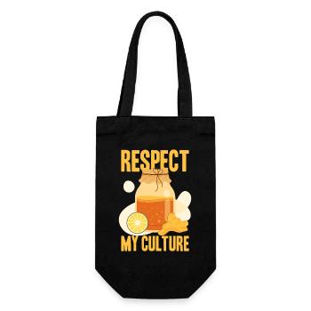 Respekt Meine Kultur  - Geschenkbeutel für Flaschen - Schwarz - Vorne