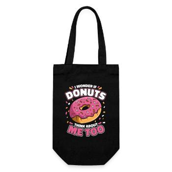 Je me demande si les beignets pensent à moi aussi Beignet - Sac à bouteille - noir - Devant